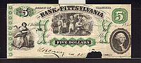 Chatham, VA, 1861 $5 Bank of Pittsylvania